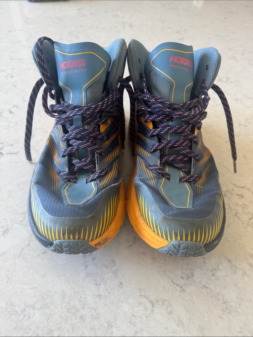 Hoka Speedgoat Mid 2 GTX Trail Mid-Top Shoes in Blue and Orange women’s 9 - Picture 3 of 12